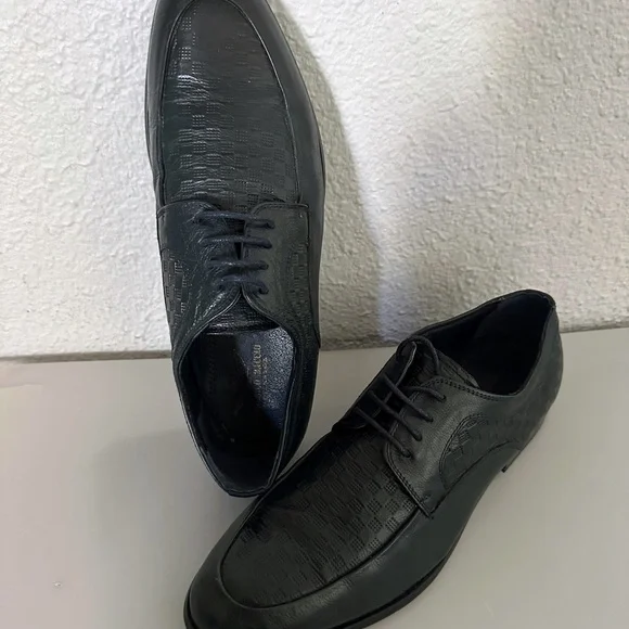 Men's Classic Premium‎ Leather Dress ShoesLace-Up Oxford Navy Leather Outsole